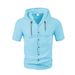 Linen Men's Shirt, Fashionable And Casual Summer Breathable Thin Hooded Short-sleeved Cardigan_viptrois.com