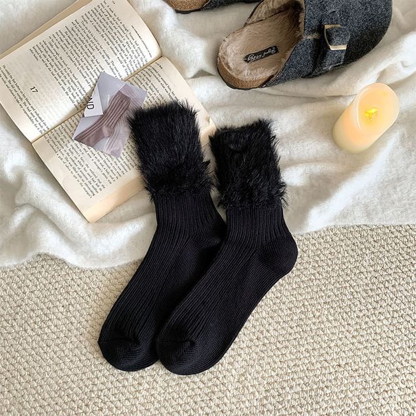2025-Furry Socks For Women's Autumn And Winter Outerwear, Paired With Burken Shoes And Mid-calf Socks_viptrois.com