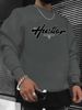 Men's Loose Casual And Fashionable Houston Letter Pattern Printed Round Neck Long Sleeved Sportswear For Autumn And Winter_viptrois.com