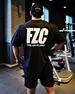 Fitness T-shirt Sportswear For Men Cotton Round Neck Black White Summer Style Sweat Absorbing And Breathable Short_viptrois.com