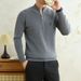 Autumn Winter New RL Pony Stand Collar Zipper Pullover Paul Sweater Men's Pure Cotton Embroidered Knitwear_viptrois.com