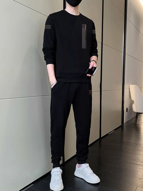 Men's Clothing Casual sports suit men's autumn new loose sweater long sleeve teenager Korean style trendy handsome two-piece suit new_viptrois.com