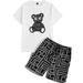 Cross-Border Foreign Trade Men's 3D Printed Bear Short Sleeve T-Shirt Set Sports Plus Size Top Casual Loose Summer Style_viptrois.com