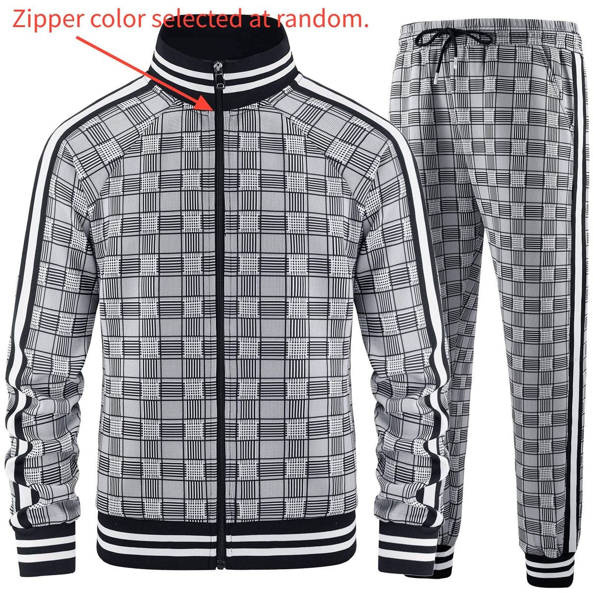 Men's Clothing New Sports Suit Trend 3d Printing Fitness Zipper Stand Collar Cardigan Casual Suit_viptrois.com