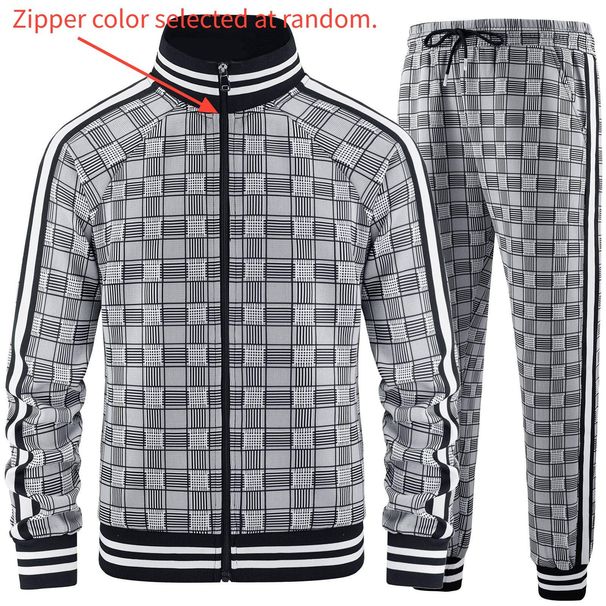 Men's Clothing New Sports Suit Trend 3d Printing Fitness Zipper Stand Collar Cardigan Casual Suit_viptrois.com