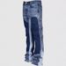 Men's Clothing Men's Denim Overalls Fashion Overalls Hot Style Elastic Patch Denim Layered Flared Pants_viptrois.com