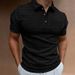 New Summer Waffle Men's Polo Shirt Short-sleeved T-shirt Slim Button Top Business Plaid Casual_viptrois.com