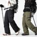 Men's & Women's Insulated Ski Pants – Trendy Windproof Down Trousers For Winter Sports & Urban Adventures (Glacier White/Forest Green/Obsidian Black_viptrois.com