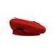 Red New Year woolen beret for women, versatile in autumn and winter, big head circumference to show off face, small bud_viptrois.com