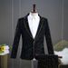 Men's Clothing Male Singer Performance Costume Blue Host Dress Velvet Hot Stamping Stage Performance High End Emcee Suit Jacket Winter_viptrois.com