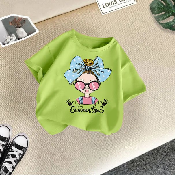 Baby Clothing Children's summer children's short sleeve T-shirt boys and girls fashion crew neck top baby half sleeve cotton_viptrois.com