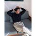 Pure Henry Collar Knitted Long Sleeve Men's Spring And Autumn Korean Style Ribbed Textured T-Shirt Casual Commuter Sweater_viptrois.com
