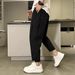 Men's Tapered Casual Trousers Lightweight Straight Leg Workwear Ankle Pants Black Relaxed Fit S-3XL_viptrois.com