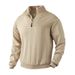 Retro Casual Stand-up Collar Zipper Pullover Loose Knitted Heavyweight Patchwork Jacquard Autumn And Winter Long-sleeved Sweatshirt_viptrois.com
