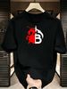 3 Pack Men's Oversized T-Shirts, 100% Cotton Crew Neck Casual Tees, Relaxed Fit Minimal Red-Black Knight Horse & Letter Print Design, Black White Grey_viptrois.com