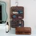 Storage Bags New Men's Business PU Toiletry Bag Large Capacity High End Storage Partition Waterproof Cosmetic Bag Storage Bag_viptrois.com
