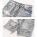 Suitable For All Seasons High Street Distressed For Men Plus Size Vintage Frayed Hem Beggar Jeans Five-Point Shorts Ins_viptrois.com