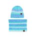 Women's Scarves winter outdoor warm tie dyed knitted scarf hat two piece suit men's gradient color plus velvet two piece suit_viptrois.com