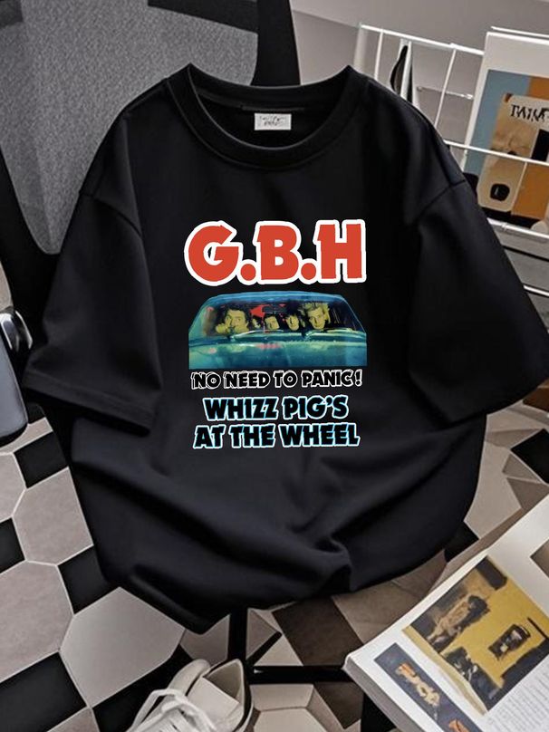 Vintage GBH No Need To Panic Whizz Pigs At The Wheel T-Shirt 1989 Sz XS UK Punk Comfortable Stretched Versatile Soft Stylish Summer Homme_viptrois.com