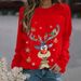 Men's Clothing Christmas Reindeer Print Long Sleeve Round Neck Sweatshirt For Women – Casual & Stylish, Comfortable Loose Fit, Multiple Colors & Sizes_viptrois.com