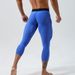 Men's Clothing Fitness Sports Pants Tights Three Quarter Pants High Elastic Nylon Fitness Pants_viptrois.com