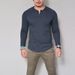 2025 European And American Men's Round-neck Cotton Pure-color Buttoned Long-sleeved T-shirt_viptrois.com