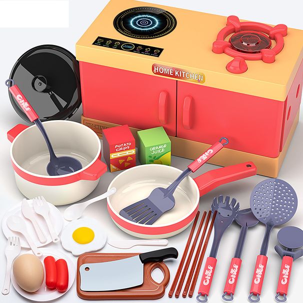 Mother & Kids Kids Pretend Play Kitchen Toy Set With Realistic Stove, Cookware & Cutting Fun - 33/56/70/84 PCS For Boys & Girls (Red/Green)_viptrois.com