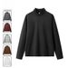 Men’s Thermal Double-Layer Long Sleeve T-Shirt – Premium Dralon Polyester (Black/Charcoal/Wine Red, S-3XL) | Winter Warmth Without Bulk_viptrois.com