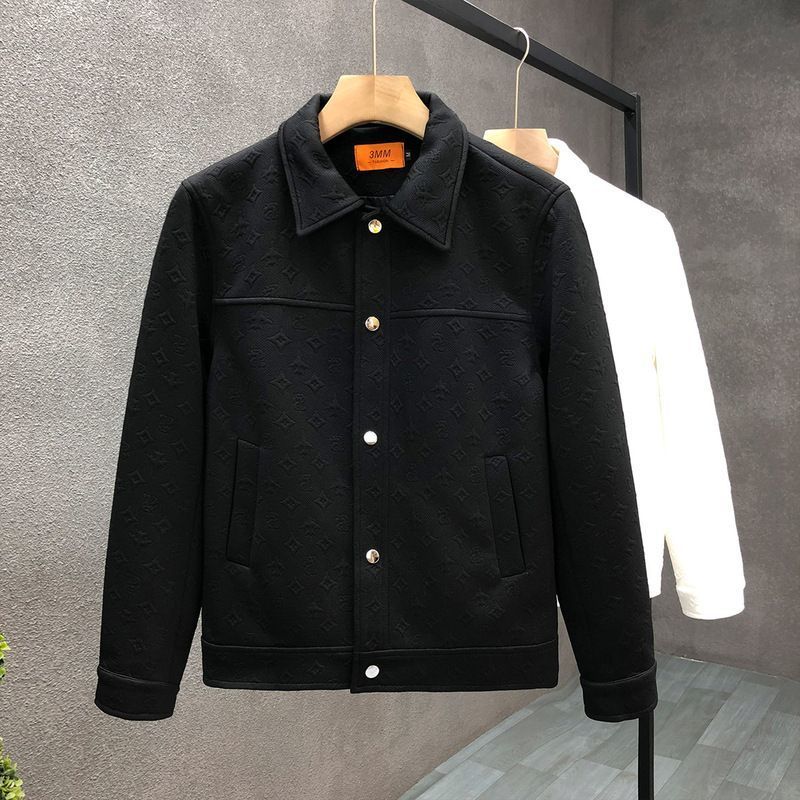2027 Fashion European-USA Style Black/White Outerwear Youth/Men Lapel Hnurling Single-Breasted Long Sleeve Casual Jacket S-3XL_viptrois.com