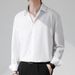 Men's Clothing∣Ice Silk Long Sleeve Shirt Men's Trendy Casual Handsome Shirt Drape Loose High End Shirt_viptrois.com
