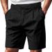 Men's Clothing Men's Loose Straight Leg Shorts Breathable Linen Summer Beachwear Five Point Design For Formal & Casual_viptrois.com