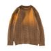 Men's Cable Knit Sweater - Vintage Loose Fit Pullover, Retro Casual Crewneck Jumper, Streetwear Winter Fashion_viptrois.com