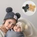 Children's knitted hat All fine knitted wool pullover hat baby cute double ball hat_viptrois.com