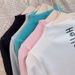 Kid's Clothing girls' bottoming shirts for babies, half high collar, solid color letters, internet celebrity T-shirt tops_viptrois.com