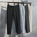 Koshi Pants Men's Summer Slim Straight 9 Cropped Pants Business Casual Small Foot Trousers Loose Drape Suit Pants_viptrois.com