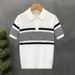 Men's Clothing Short Sleeved Summer New Style Trend All Match Slim Men's T Shirt Striped Short Sleeved Trend_viptrois.com