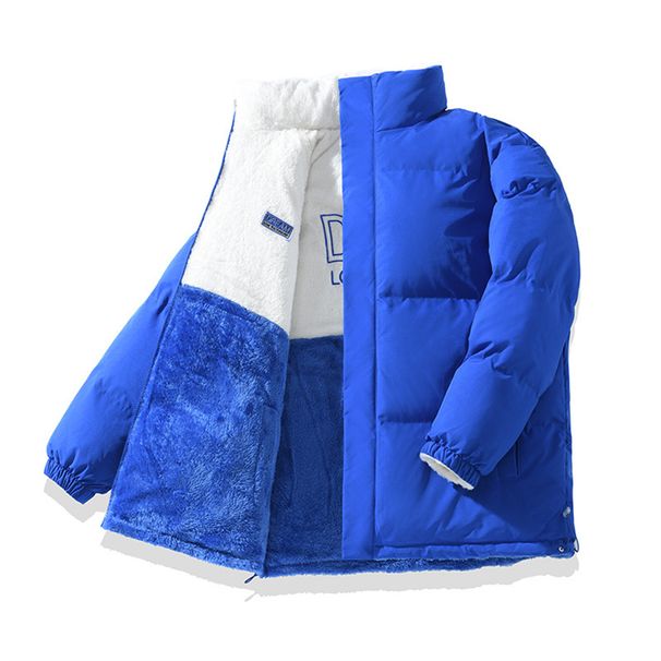 2026 Fashion Wintercoat Women/Men 100% Polyester Stand Collar Two-Way Wear Loose Flocked Thickened Warm Zipper Cotton-Padded Jacket_viptrois.com