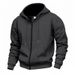 Men's Clothing Waterproof Zip-Up Hooded Sweatshirt Jacket Winter Autumn Casual Pullover With (Black, Dark Gray, Light Gray, Navy, Army Green, Beige)_viptrois.com