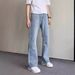 American Street Wash Versatile Micro Flared Jeans, Distressed Zipper Casual Pants, Vibe Trendy Pants_viptrois.com