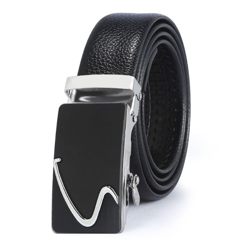 Men's Belts New Style Men's Automatic Buckle Belt Scratch Resistant Microfiber Belt Business Casual Running_viptrois.com