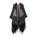 Women's Scarves Fringed Shawl Women's Fashion All-match Plaid Scarf Autumn and Winter Cashmere Split Cape Shawl_viptrois.com