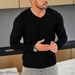 Men’s V-Neck Wool Blend Knit Sweater – Slim Fit Long Sleeve Pullover For Casual & Layering (M-4XL, White/Black)_viptrois.com