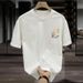 Men's 100% Cotton High Quality Round Neck Pullover Short Sleeve T-shirt_viptrois.com