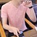 Summer's New Ice-like Short-sleeved T-shirt For Men, Round Neck Trendy Thin And Breathable Ice Silk Top For Men_viptrois.com