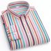Men's Clothing Men's Casual Long Sleeve Shirt - Blue & White Striped Cotton Blend Relaxed Fit Button Down Shirt For Autumn & Spring_viptrois.com