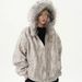 Men's Distressed Vintage Hooded Jacket – Oversized Fit, Faux Fur Trim, Heavyweight Cotton For Winter_viptrois.com