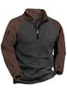 A Best-selling Tactical Fleece Jacket For Men, A Warm Stand-up Collar Pullover With A Color-blocked Zipper Sweatshirt_viptrois.com