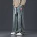 Men's China Map Embroidered Wide-Leg Jeans - Distressed Denim Pants With 3D Embroidery, Streetwear Trousers_viptrois.com