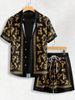 Men's Clothing Shirt Shorts Suit Beach Vacation Pattern Printing Shirt Set_viptrois.com