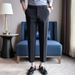Men's Clothing Slim Fit Skinny Trousers Men's Autumn White Nine Point Trousers Non Iron Anti Wrinkle Business Formal Straight Casual Pants_viptrois.com